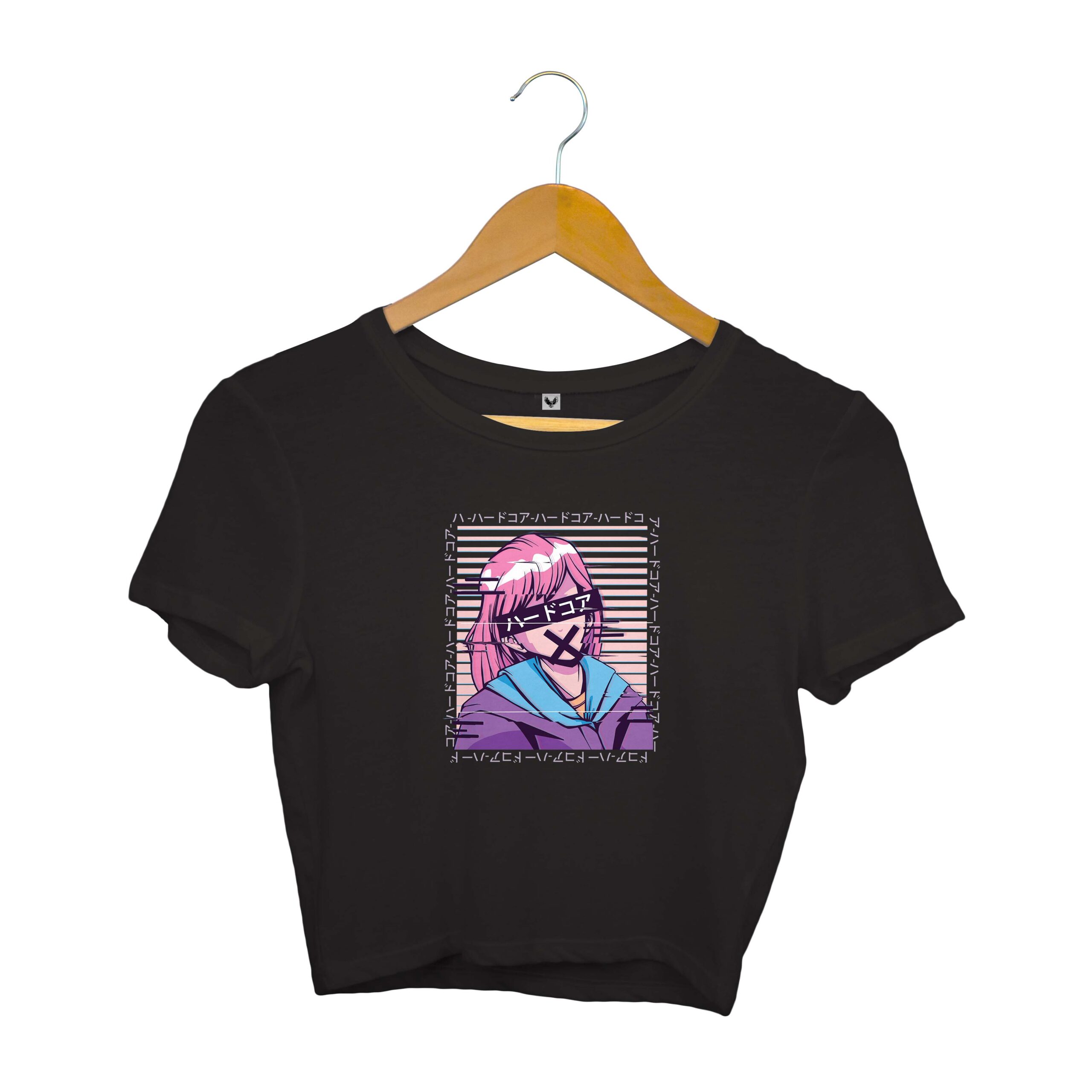 Glitch Anime Crop Top