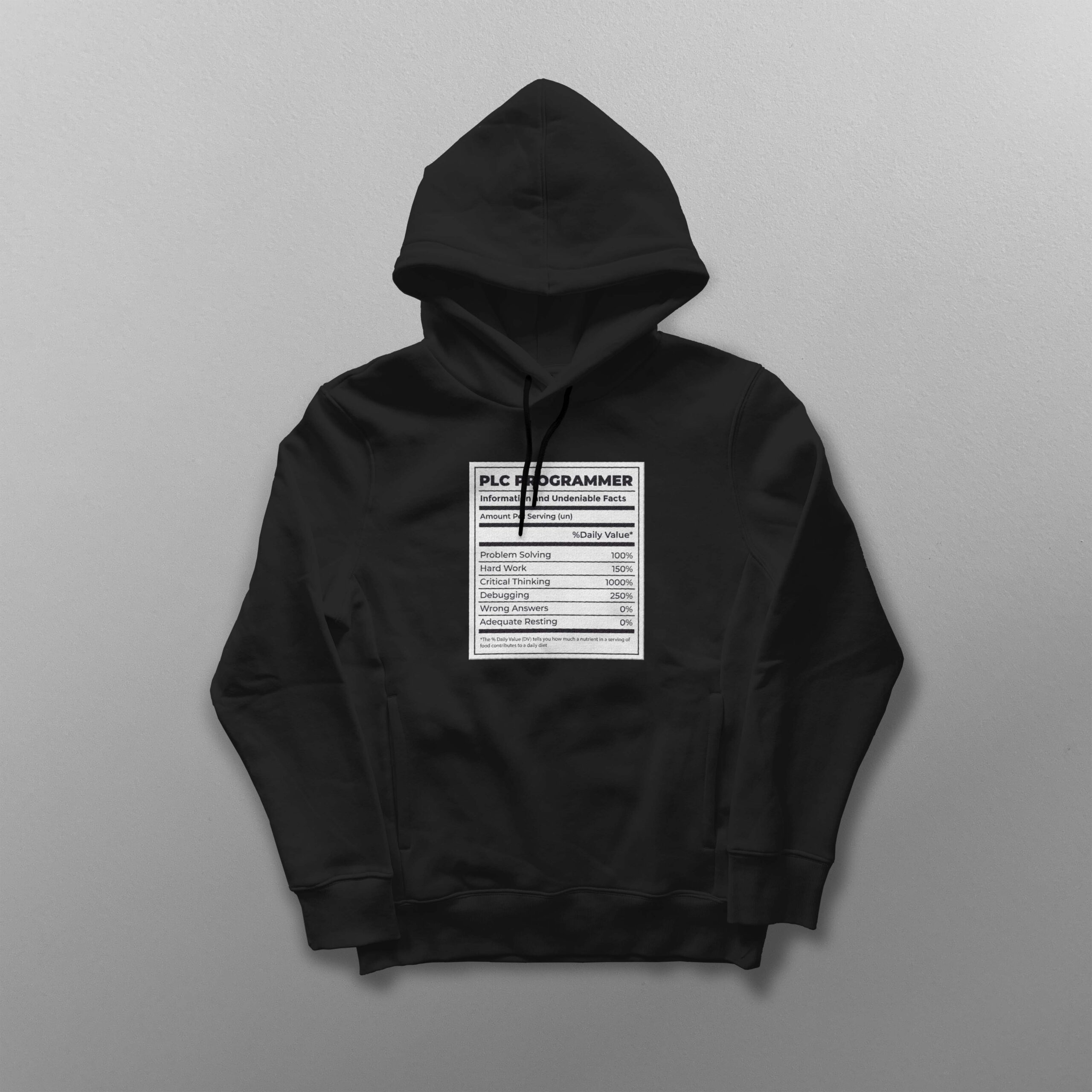 PLC Programmer Nutrition Facts Unisex Hoodie