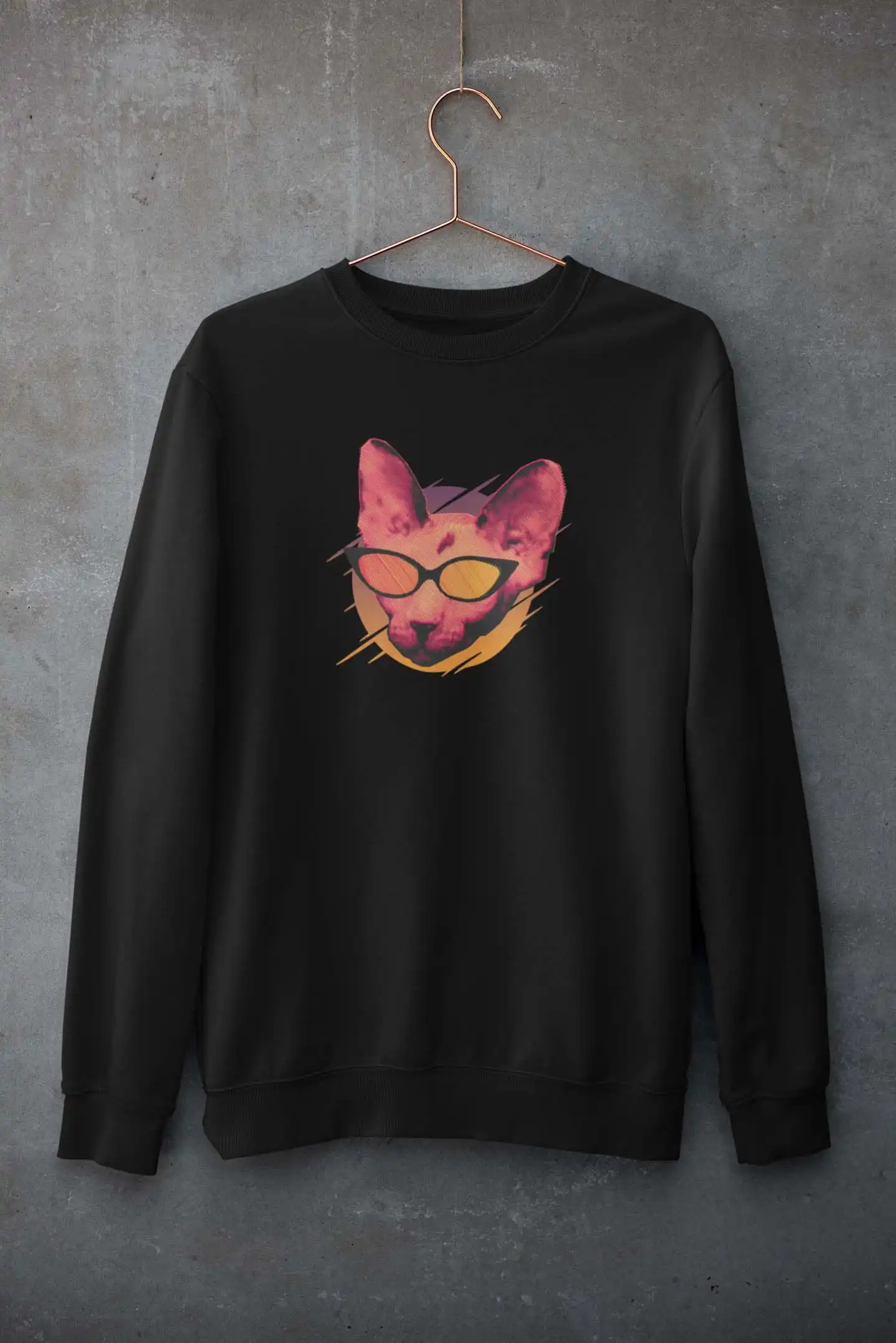 Party Cat with Sunglasses Sweatshirt – StreetwearOn